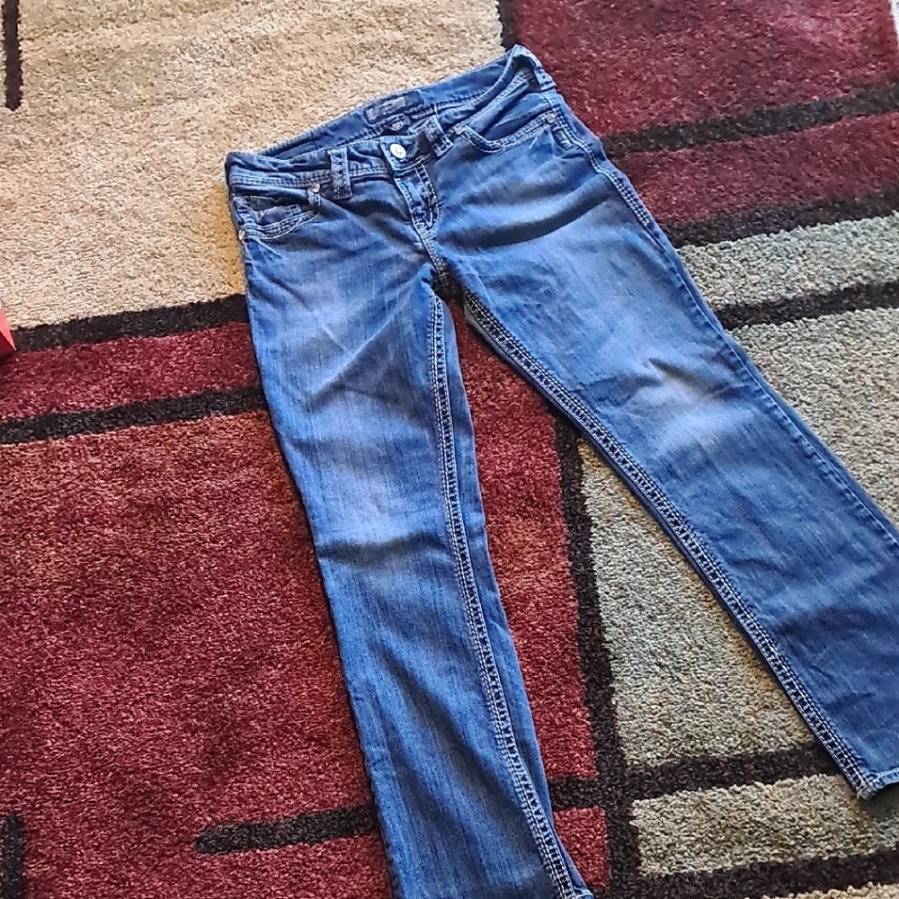 (19) Size 29 Silver Jeans Blue Straight Leg Denim